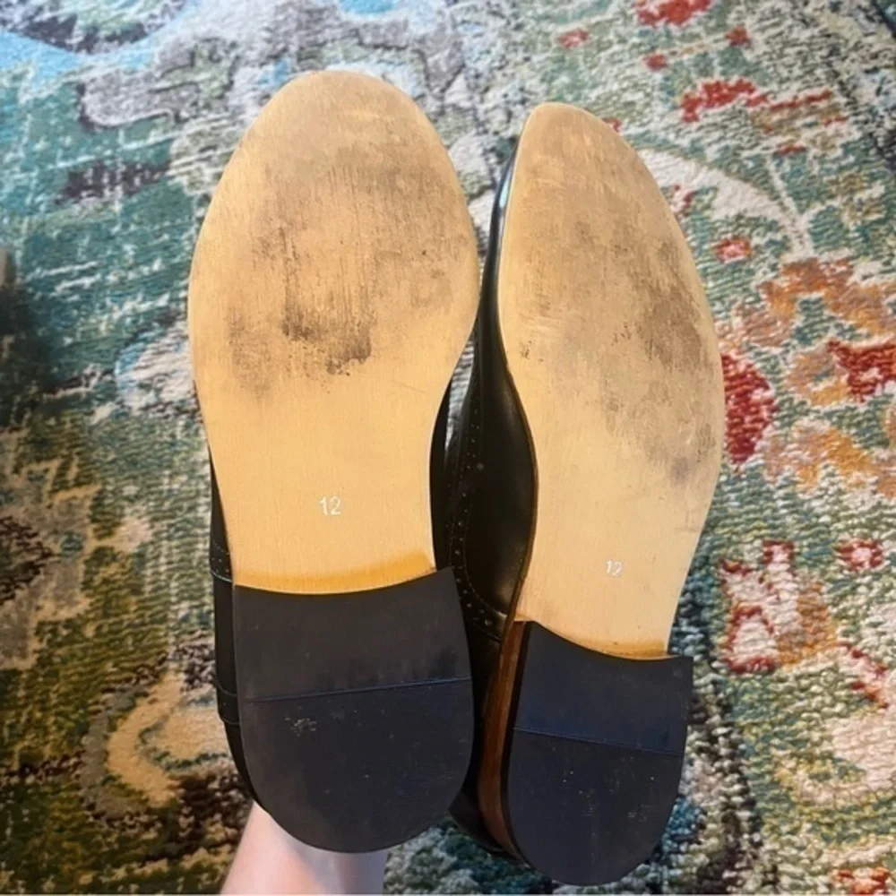 Men’s black leather Gino Vitale Oxford shoes